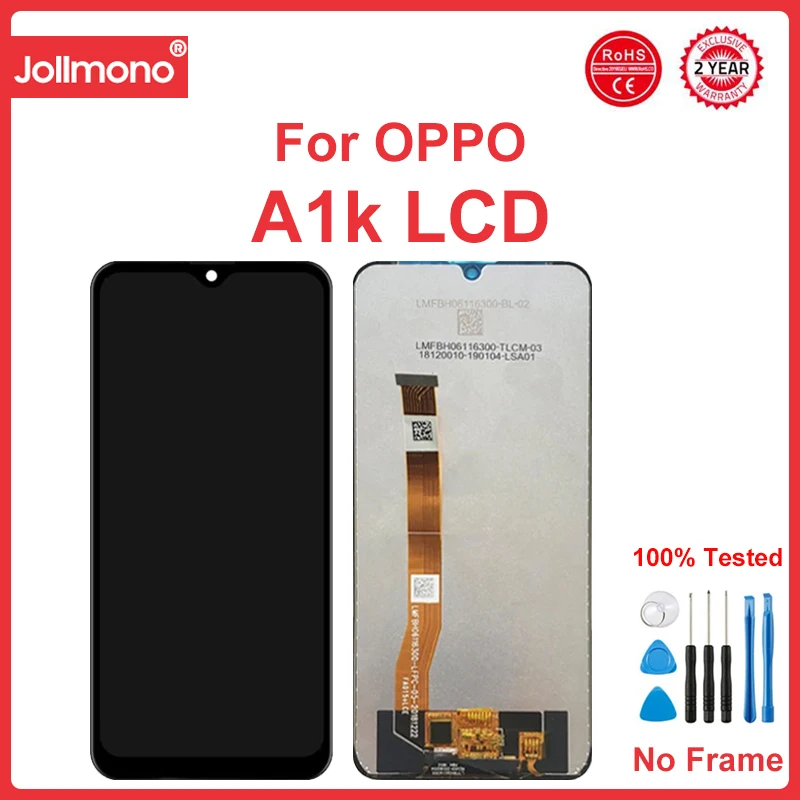 6.1'' For Oppo A1k LCD  Display With Frame Touch Screen Digitizer Assembly Replacement Parts CPH1923