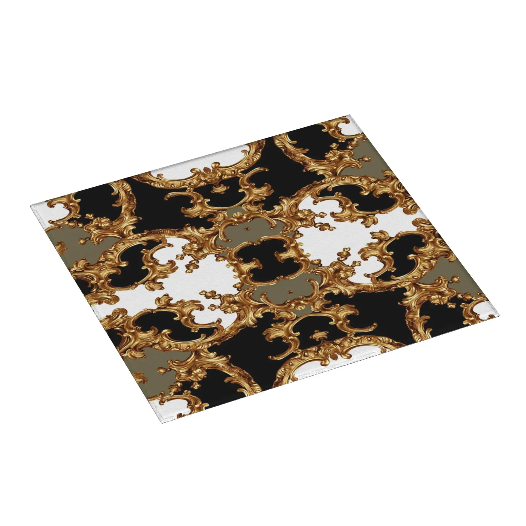 Drying Mat For Kitchen Golden Ornamental Baroque Symmetrical Water Absorbent Waterproof Reusable Kitchen Counter Protector Mat