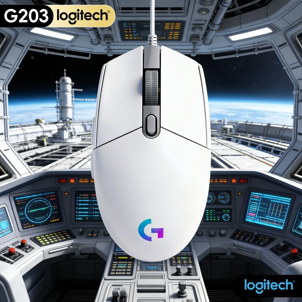 Logitech G203 Wired Gaming Mouse Instant Click Response Multi DPI Colorful RGB Anti‑Slip Feet USB Laptop
