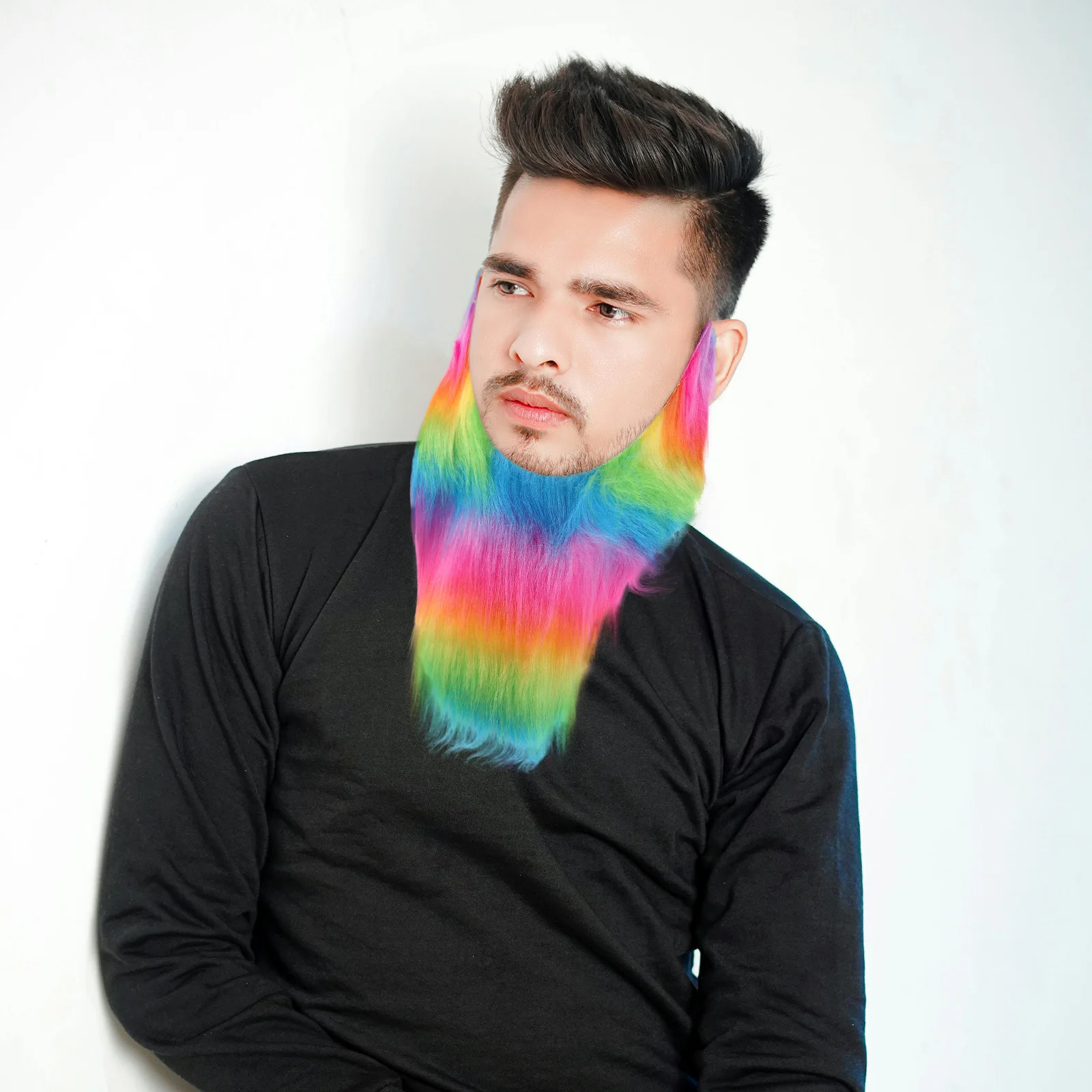 مجموعة متنوعة من الشوارب الصناعية الملونة الأنيقة، ملحقات فريدة من نوعها لأداء مسرح الأدوار