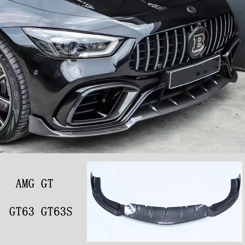 

For Mercedes Benz AMG GT63 GT63S 4-Door 2019-2023 Real Dry Carbon Front Lip Spoiler Diffuser Bumper Fog Lamp Kit Splitters