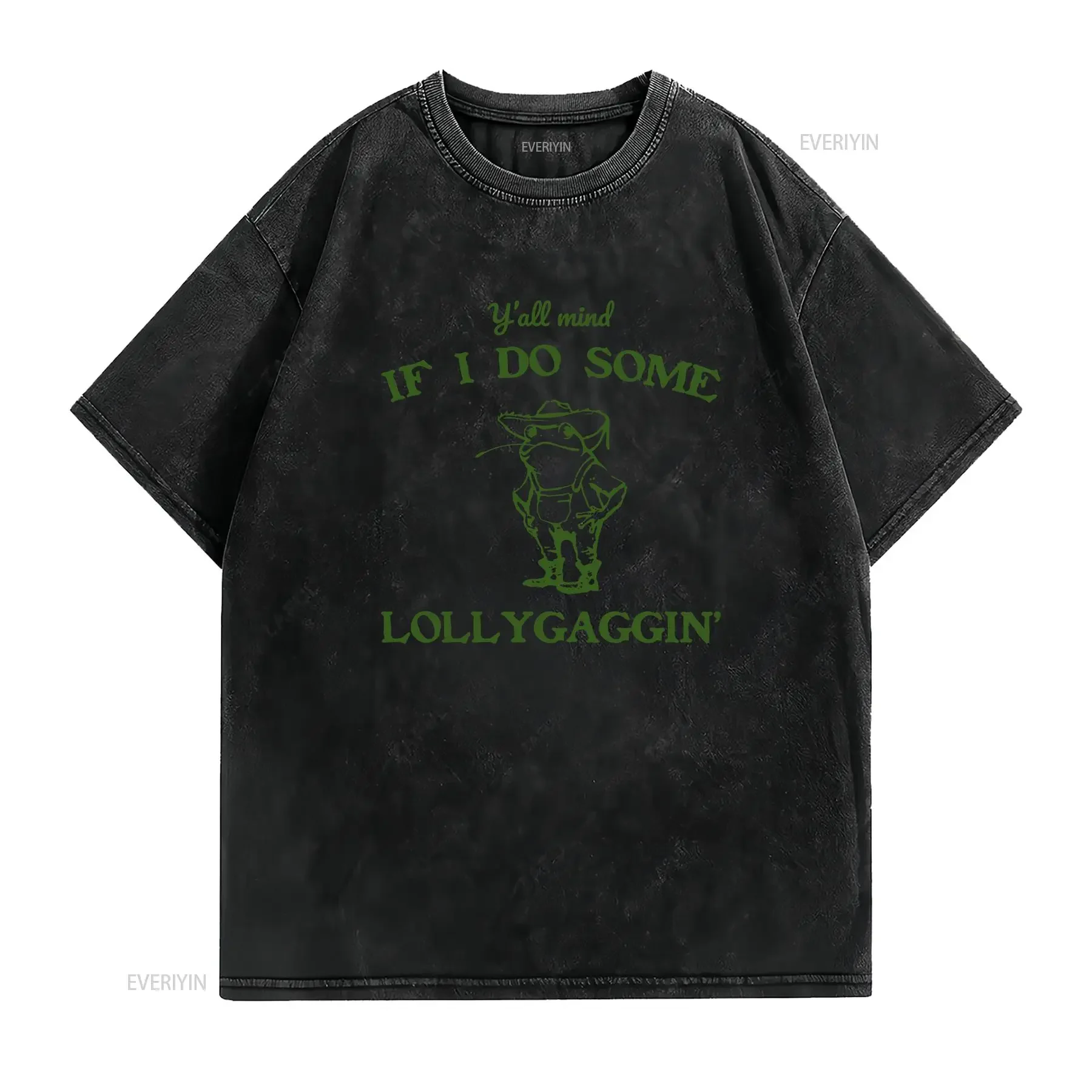 Y'all Mind If I Do Some Lolly gaggin' shirt Meme T Funny Frog Cowboy tee Humorous Vintage vintage Washed Top For Everyday Wear