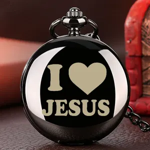 Мужские и женские кварцевые часы с цепочкой «Я люблю Иисуса»