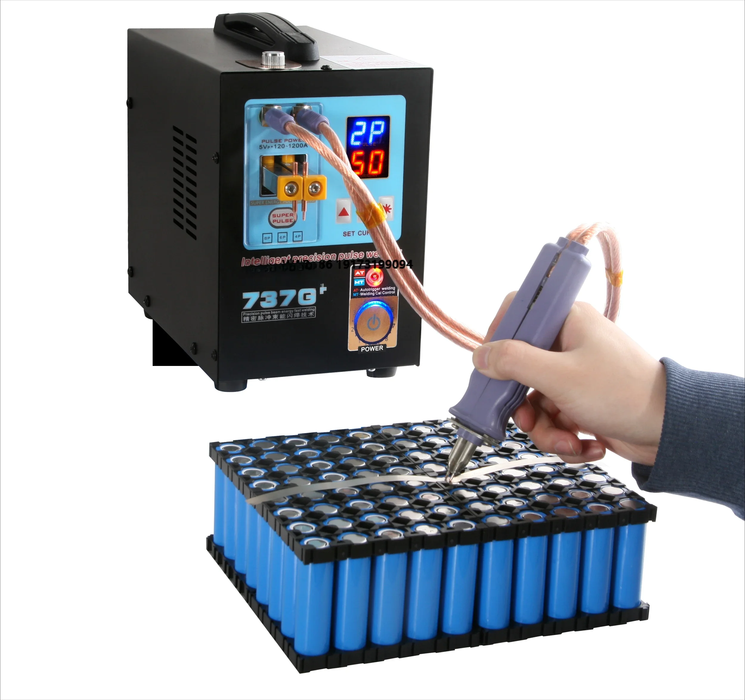 

Сварочный аппарат точечной сварки 737G+ 220В/110В для цилиндрических аккумуляторов 18650, 32700 (на заказ)