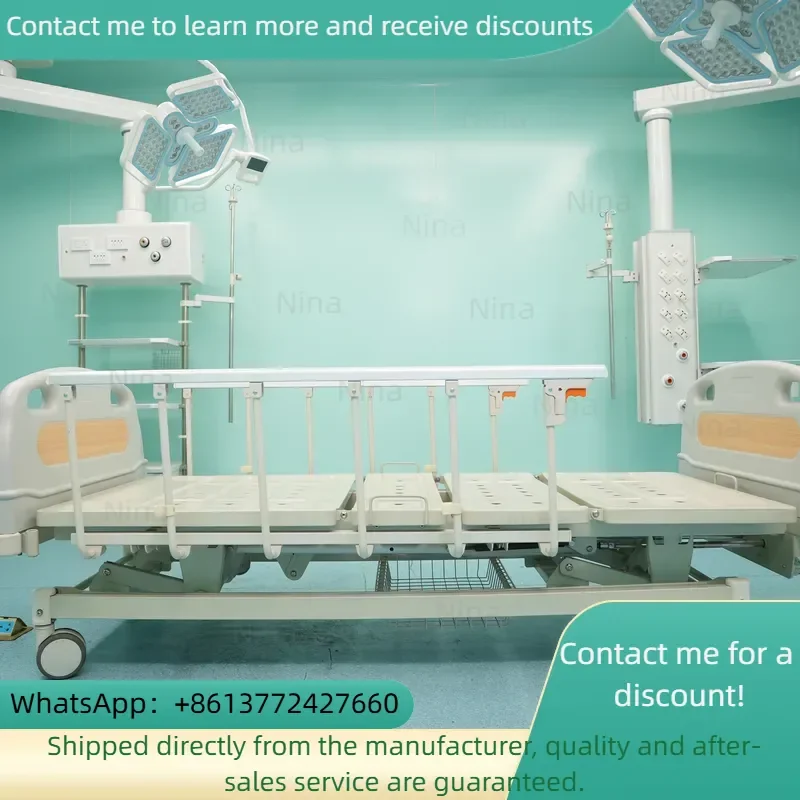 Manual Hospital Bed with Crank Adjustment for Back and Leg Sections Heavy Steel Frame Lekang LK-B1