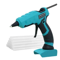 Pistola per colla elettrica senza fili da 50W per batteria Makita / Bosch / Dewalt pistola ad aria per saldatura a caldo fai da te con bastoncini di colla da 30 pezzi 7mm