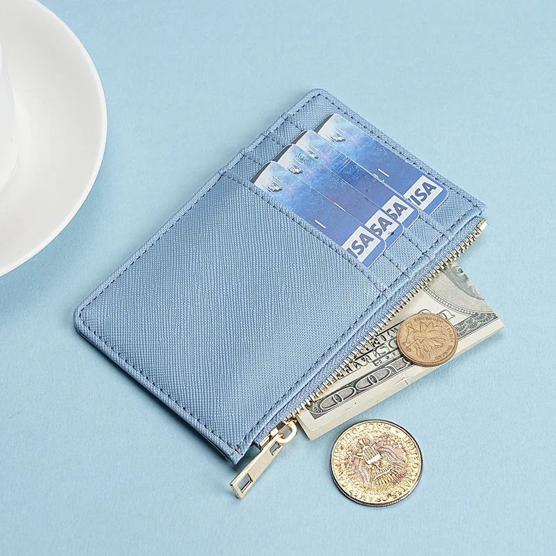 

Pu Leather Zipper Card Holder Case Ultra Thin Coin Purse Wallet Women Men Large Capacity Credit Card Wallet Case