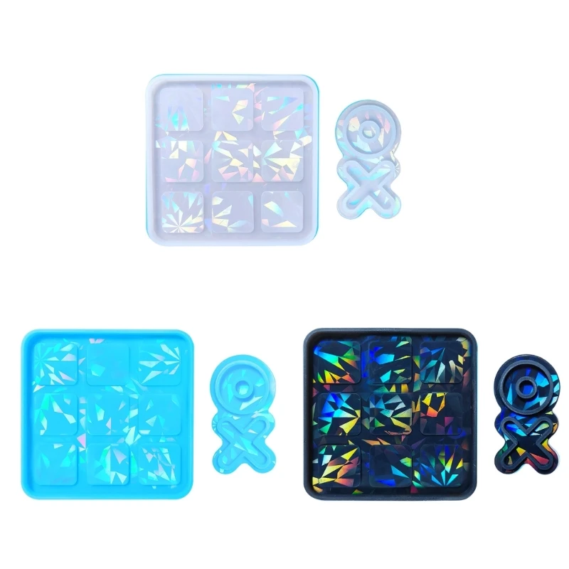 Unique Board Game Silicone Mold Family Gathering Game Resin Mold XO Board Game Resin Mould Home Use K3KF