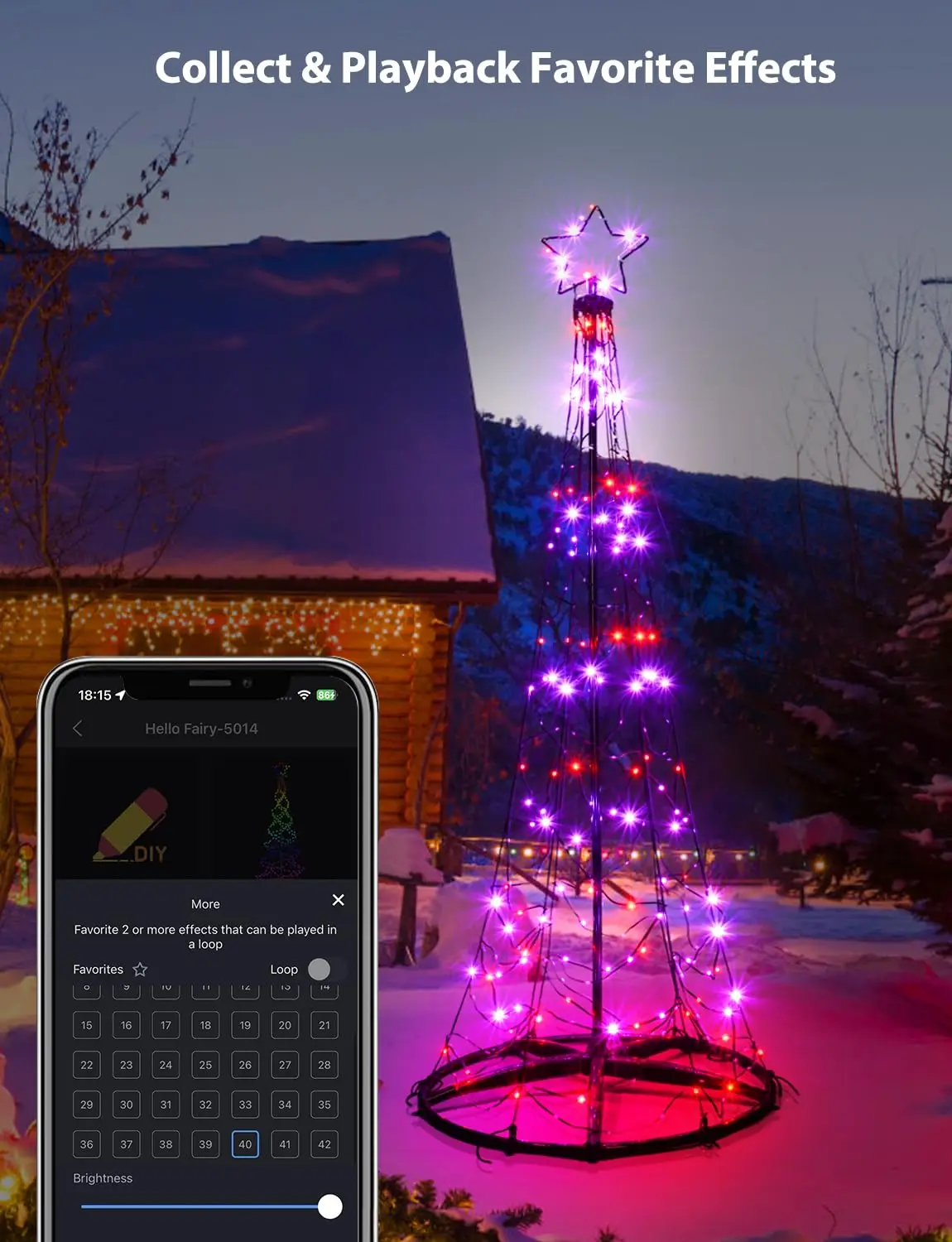 6.6FT 2M Smart LED Christmas Tree With Lights Tree Topper Star String Lights RGB Outdoor Indoor Waterproof Garden Decor 2024