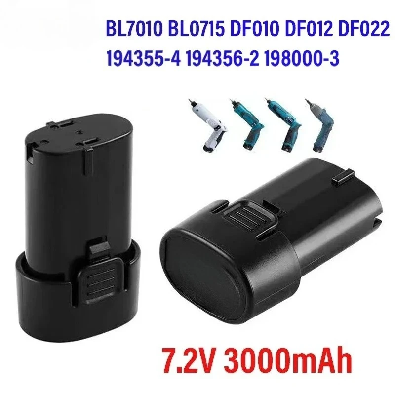 7.2V Electric Tool Battery｜Compatible with Makita 194355-2/194356-3, 3000mAh Stable Output