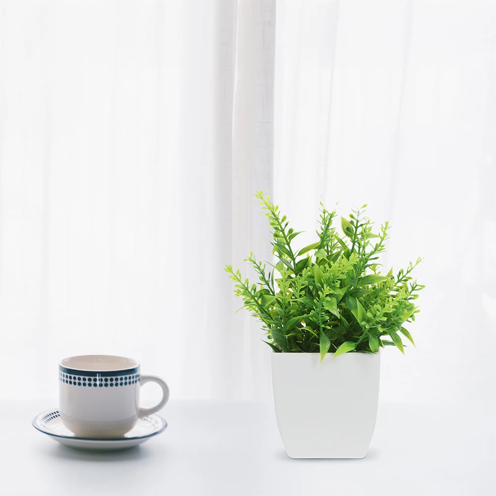 

2pcs Artificial Bonsaigreen Faux Indoor For Home Office Decor Fake Small Potted Plants House Decor Accessories Mini Fake Plants