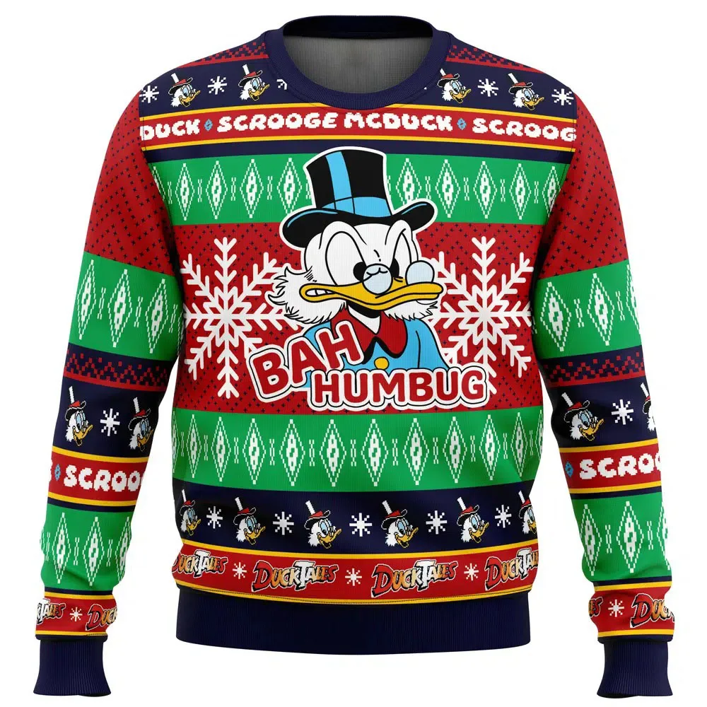 Bah Humbug فو DuckTales القبيح عيد ميلاد سعيد سترة موضة الكرتون أنيمي الرجال قناع السترة القمم الشتاء النساء البلوز #1