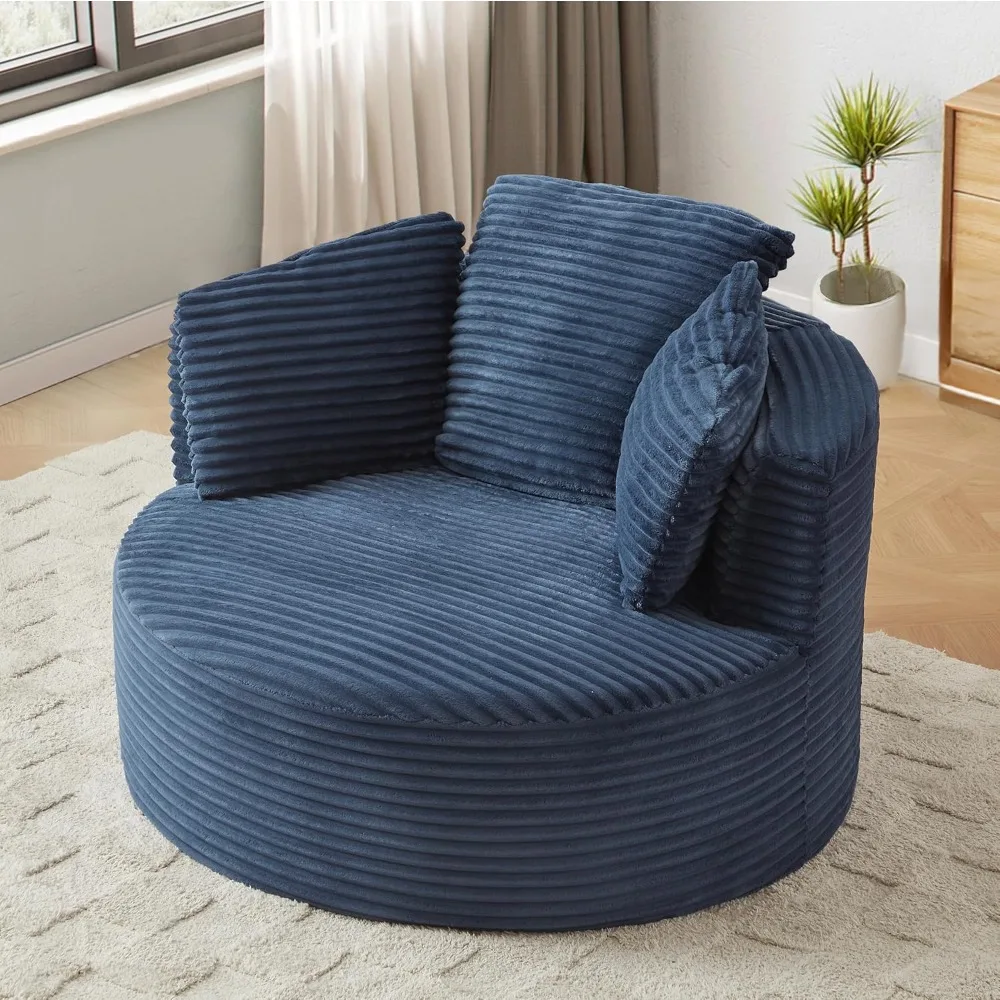 

Living Room Sofas, Round Chair Lounge Chaise Indoor Foam Floor Large Cloud Circle Chair, Single Sofa Armchair for Living Room