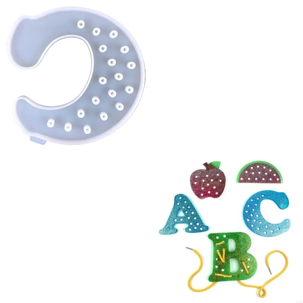 

R3MC Letter Threading Board Epoxy Mould Montessori Educational Children Toy Molds