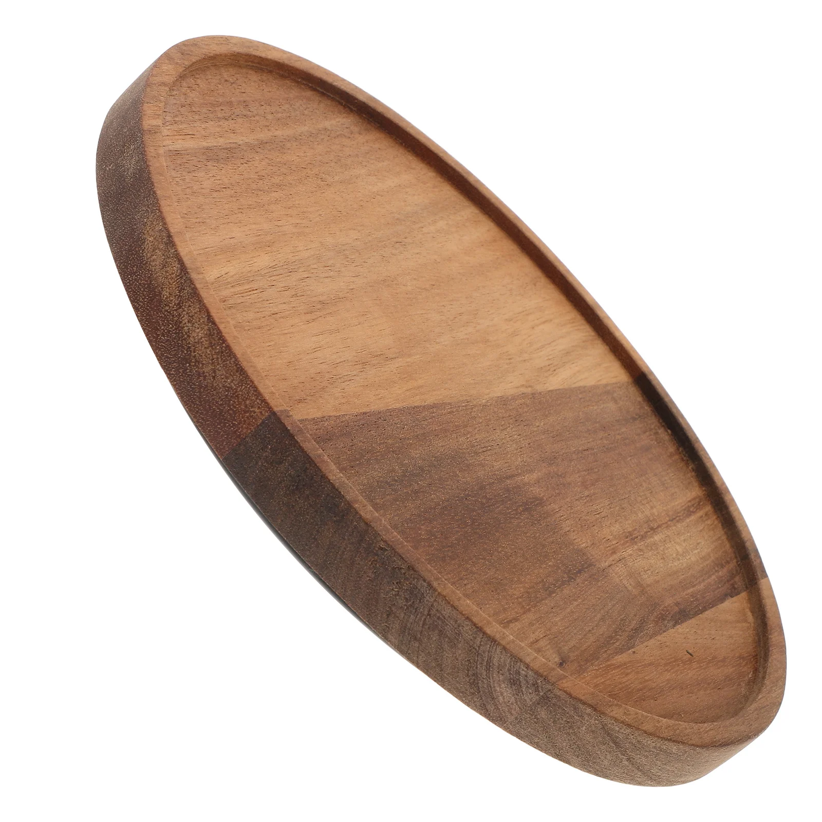 

Wooden Round Tray Vintage Decorative Multi-Purpose Serving Tray Bread Tea Breakfast Cake Fruit Plate Kitchen Countertop Display