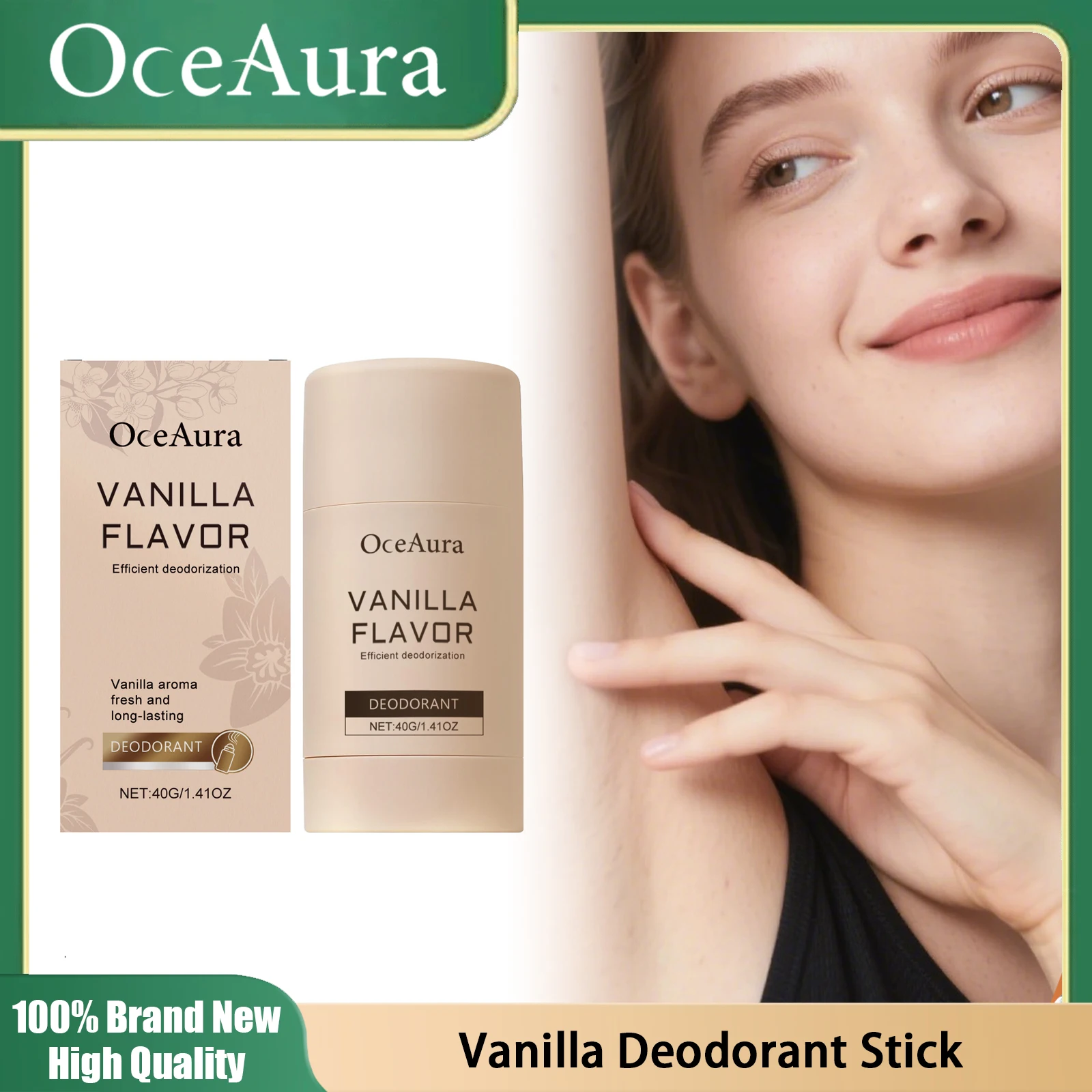 

Vanilla Deodorant Stick for Men Subtle Fragrance Lasting Cover Sweat Smell Reduce Body Odor Removal Cream Portable Solid Perfume