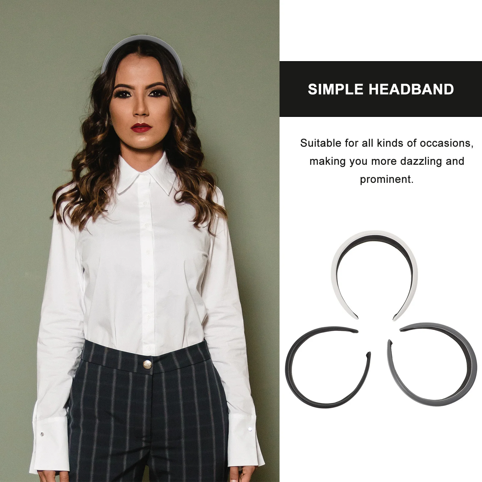3 قطع من عصابة الرأس النسائية المرنة غير القابلة للانزلاق بدون تجعد، إكسسوارات الشعر خفيفة الوزن للاستخدام المنزلي في صالونات التجميل