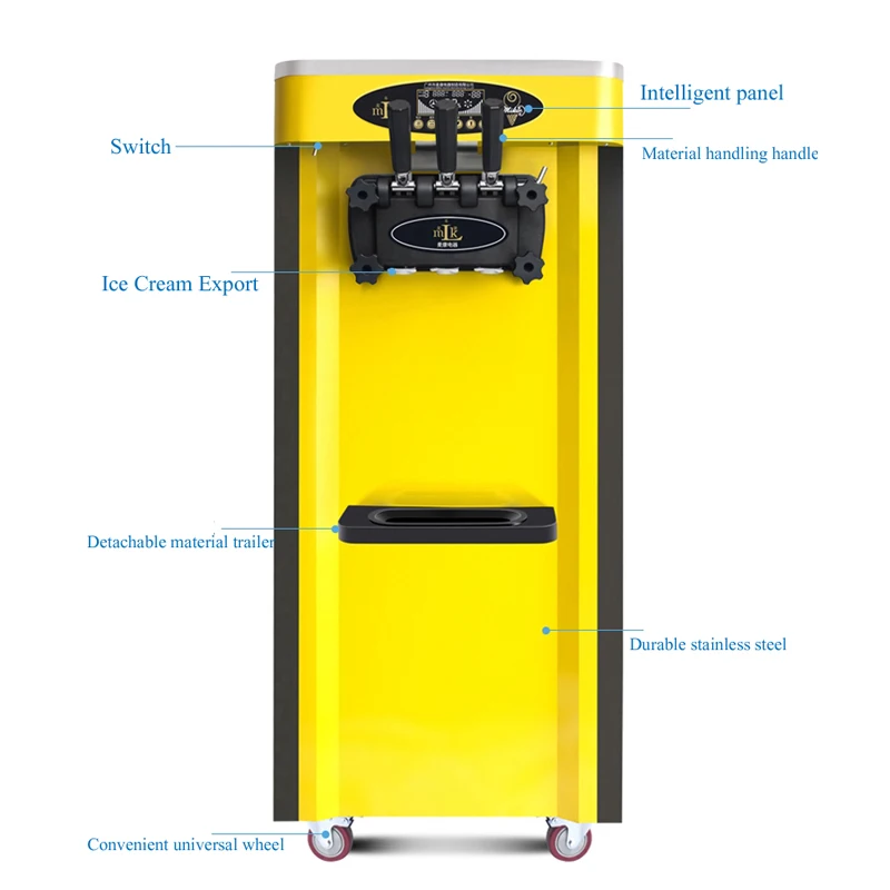 

Коммерческая машина для производства мягкого мороженого с ЖК-дисплеем, вертикальная машина для приготовления мороженого из нержавеющей стали