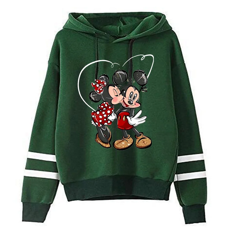 Cute Christmas Minnie Sweatshirt Disney Hoodie Clothes Girl Boy Mickey Mouse Hoody Top Hoodies Y2k 90s Kawaii Harajuku Cartoon