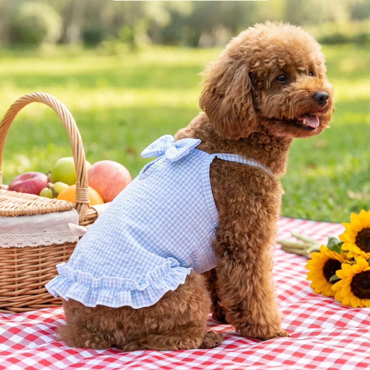 1 Stück Sommer-Haustierkleidung für kleine Hunde, niedliches gerüschtes gestreiftes Hundetanktop, atmungsaktive Welpenweste, süße Rüschen-Hundebekleidung – Detail 16