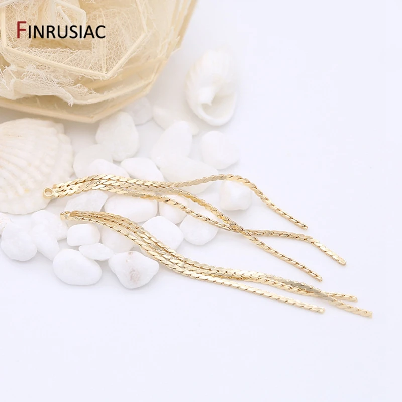 14K Real Gold Plated 60mm Tassel Charm Pendant For Handmade Earrings Making  DIY Earrings Accessories