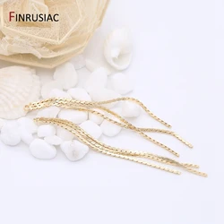 14K Real Gold Plated 60mm Tassel Charm Pendant For Handmade Earrings Making DIY Earrings Accessories