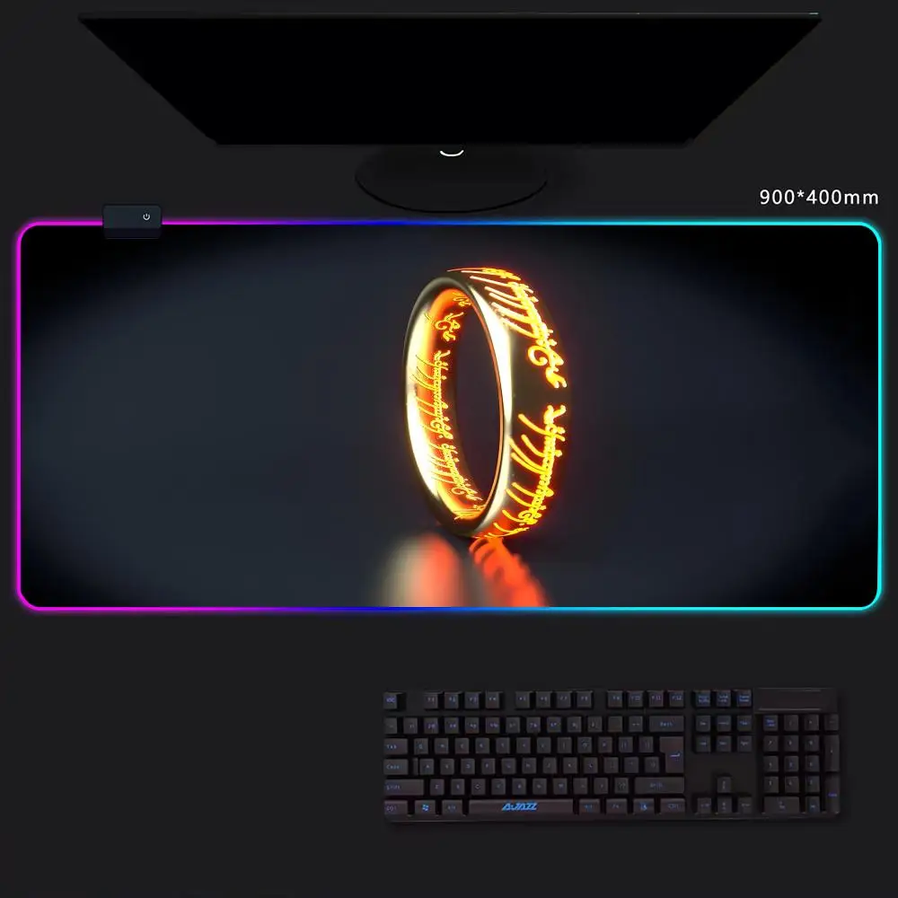 The Lord Of The Rings Fantasy Mouse Pad Game Player RGB Pc Gamer Boys like PS5 Keyboard LED Glowing mause pad Mats Rubber