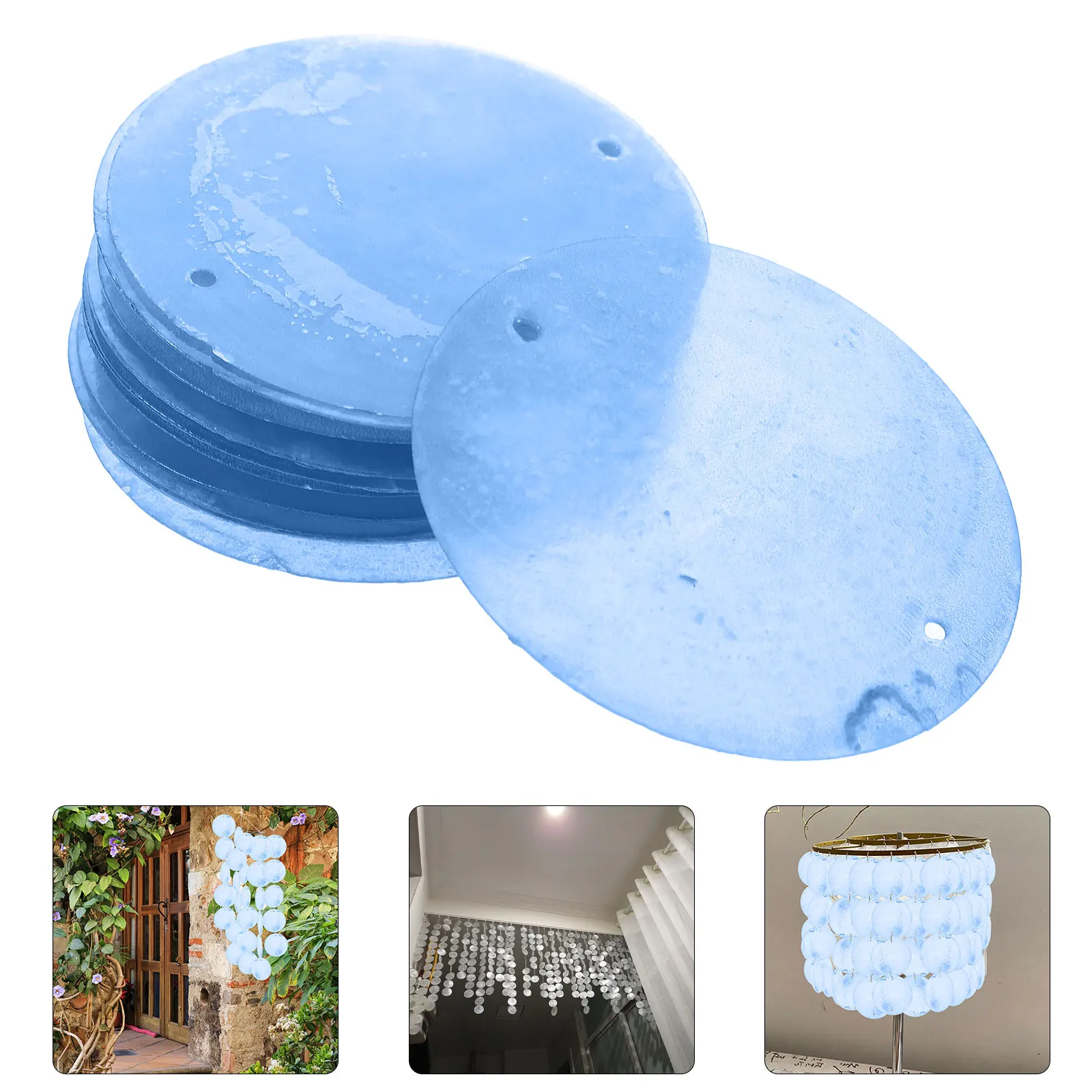 

100Pcs Round Shells Pieces Premium Polished DIY Jewelry Making Pendants for Wind Chime Dream Catcher Craft Accessories Gift