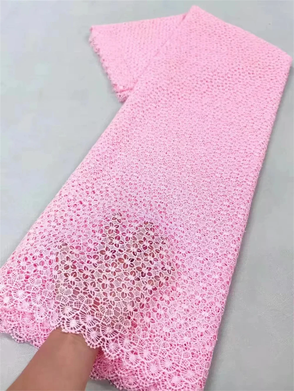 نسيج حرير الحليب الأفريقي مع الدانتيل القابل للذوبان في الماء 2025 جودة عالية الحليب الحرير النيجيري شبكة نسيج الدانتيل لفستان الزفاف #6