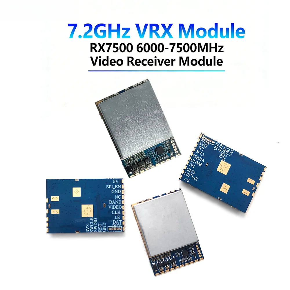

RX7500 6000-7500MHz Wireless Video Receiving Module 7.2GHz VRX with RSSI Output 6SPI Signal Level 3.3V for RC Model DIY Parts