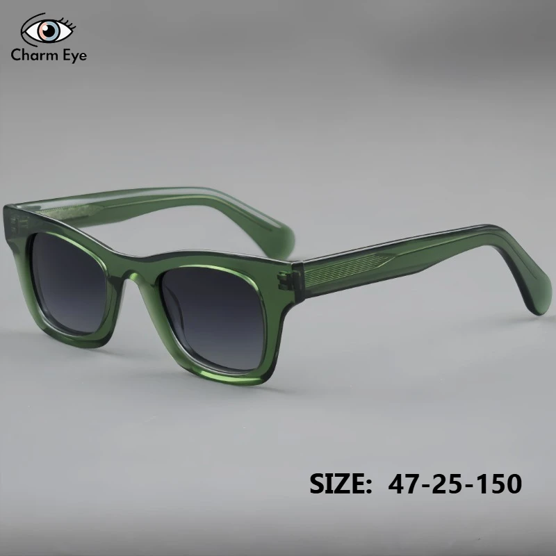 جديد خلات النظارات الشمسية الرجال النساء عالية الجودة سميكة مربع الأخضر الملمس شخصية موضة الأشعة فوق البنفسجية حماية نظارات شمسية الرجعية #1
