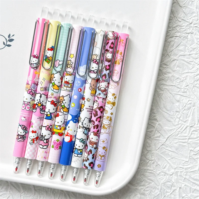 New Sanrio Hello Kitty Press Gel Pen Blind Box Cute Cartoon Student Writing Pen Blind Box Mystery Box Kid's Gift