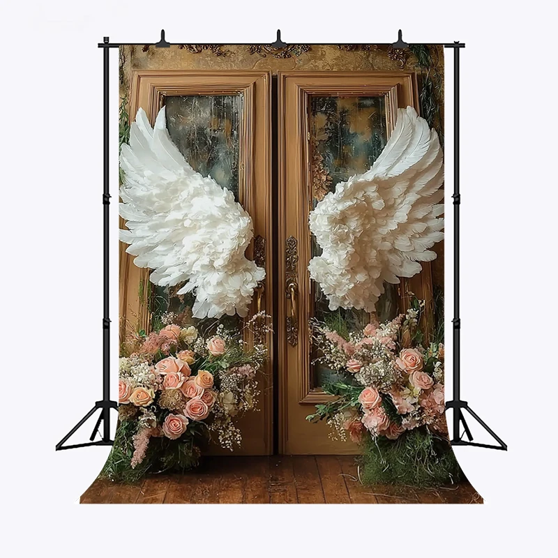 LS Photography Background White Angel Wings Adult Birthday Party Maternity Artistic Portrait Decor Photo Backdrop Studio