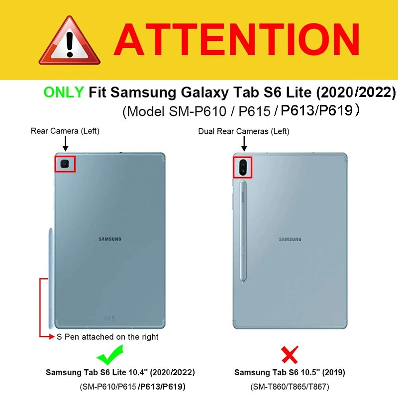 透明バックケース Samsung Galaxy Tab S6 Lite 10.4 インチ 2024 2022