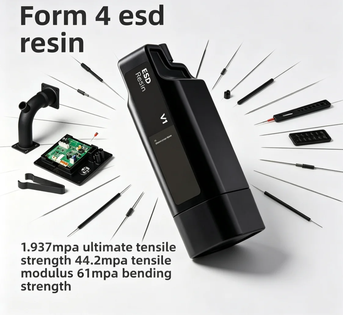 1L Black ESD Photosensitive Resin for Form 4 Engineering 3D Printer Consumables ESD Resin