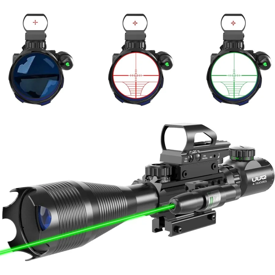

Тактический прицел 416x50 с красно-зеленой подсветкой, дальномерной сеткой и голографическим рефлекторным точечным прицелом для Pr