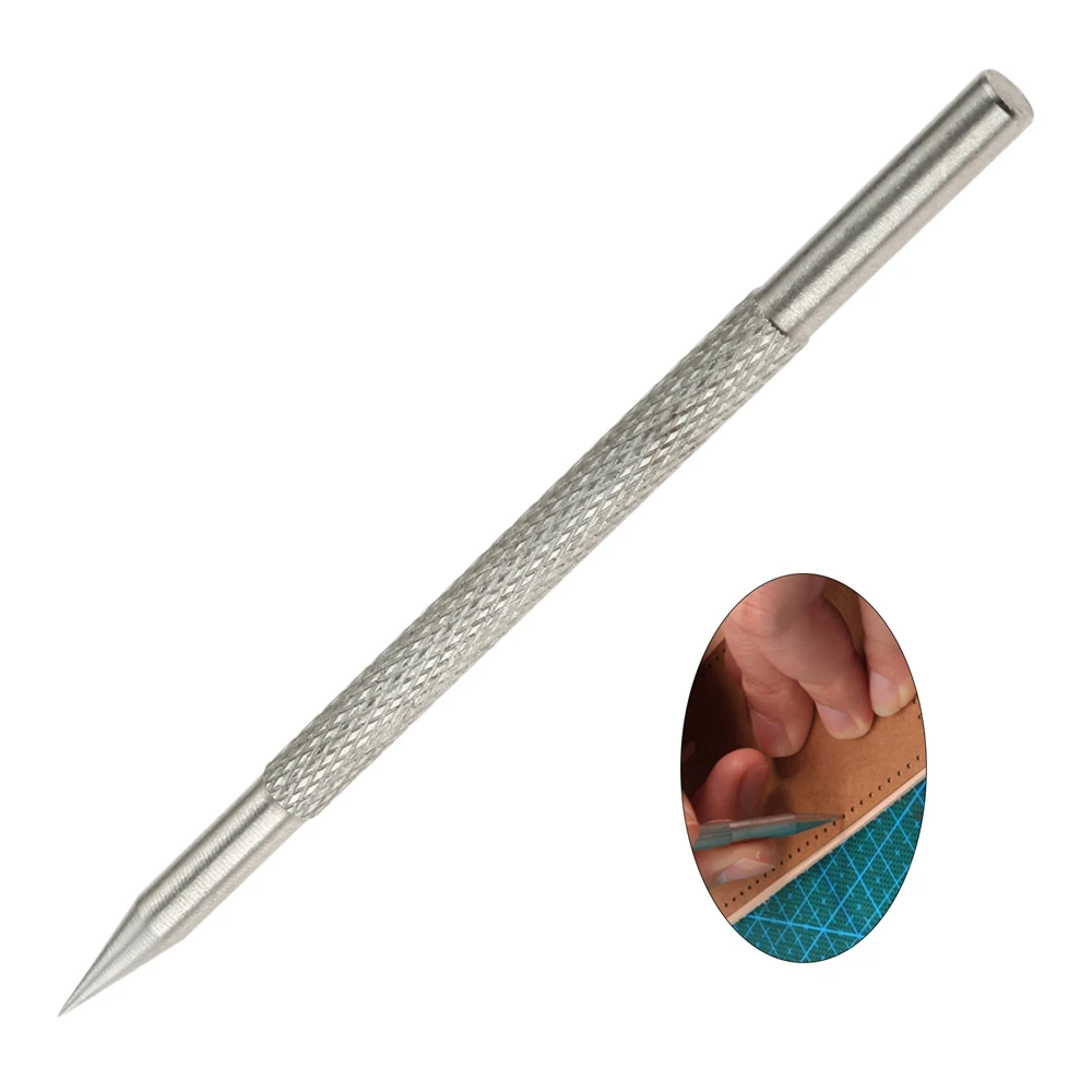 1 Đồng Hồ Thép Không Gỉ Da Khắc Dòng Bút Bản Mẫu Nghệ Thuật Hoa Văn Đánh Dấu Định Vị Scribing Bút Cho DIY Leathercraft Dụng Cụ