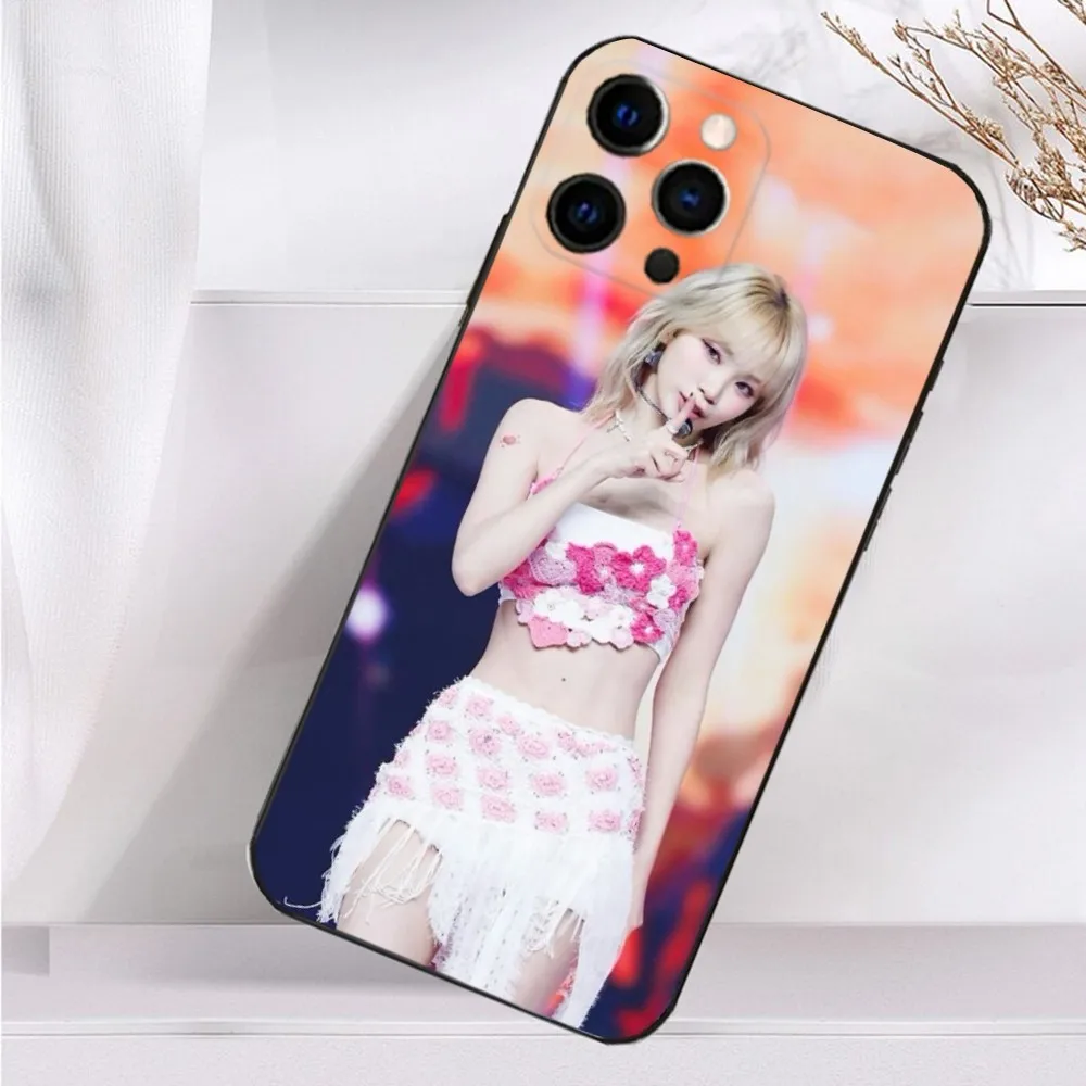 Singer K-Kim C-Chaewon Phone Case For iPhone 16,15,14,13,12,11 Plus,Pro Max,XS,X,XR,SE,Mini,8,7 Soft Silicone Black Cover