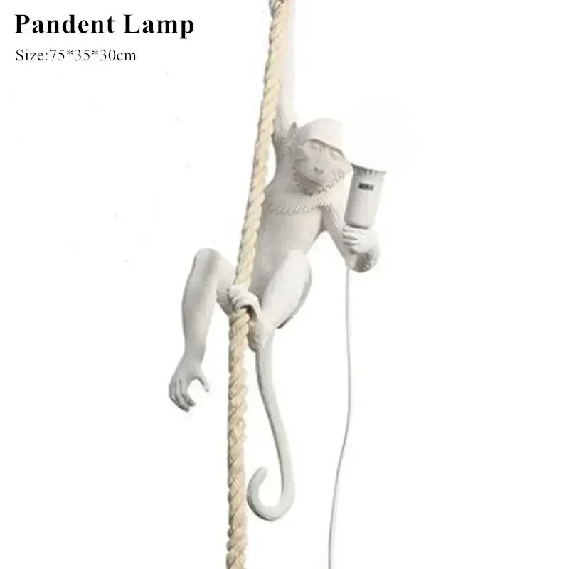 Nordic Creative Retro Monkey Chandelier Restaurant Coffee Shop Bedroom  Wall Light Designer Senior Moving Object Led Table Lamp