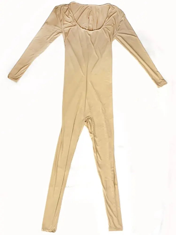 Unisex Ice Silk Catsuit Bodystocking Elastic Yoga Fitness Bodysuit Tights Leotard Conjoined Unitard Jumpsuit Pijama Body Teddies