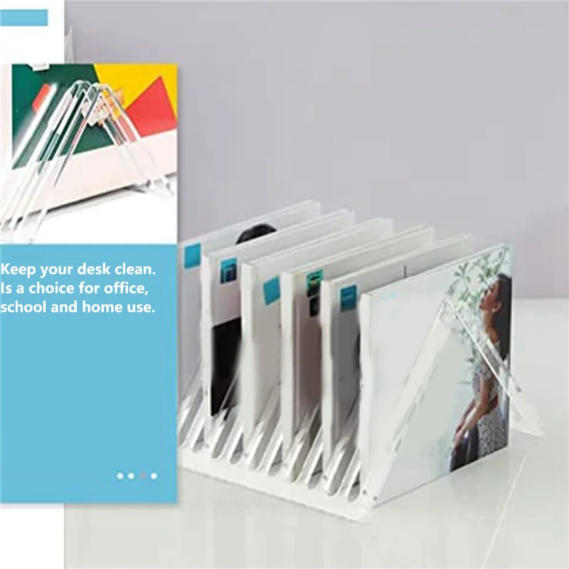 

B04B-2X Настольная книжная полка с 12 сетками, высокопрозрачная утолщенная акриловая стойка для хранения компакт-дисков, стойка для записей, подходит для домашнего офиса