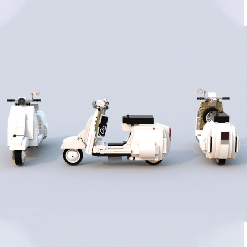 614 個 MOC ベスパ 50s クラシックスクーター nan モデルビルディングブロックアーキテクチャアイデア組み立てる子供のおもちゃ誕生日クリスマスギフト