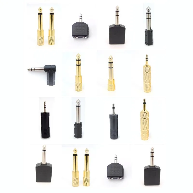 3.5mm 6.35mm Male Female to 6.5 male female Plug Jack Stereo Coupler Audio dual 3.5 mm Mono Stereo 6.35 RCA cable Connector e1