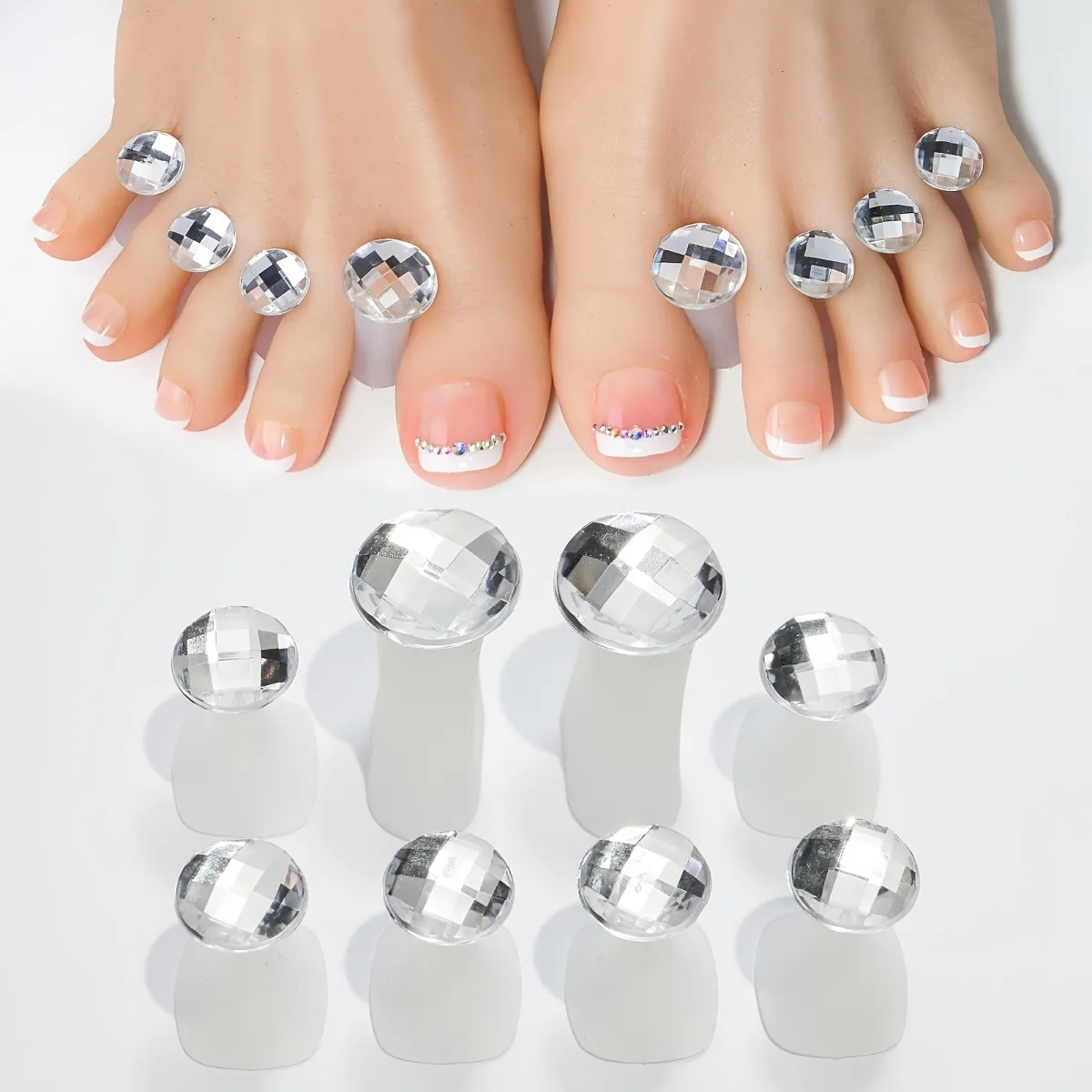 Separadores de uñas para manicura, separadores de dedos de silicona, juego de 8 separadores, separadores y expansores.