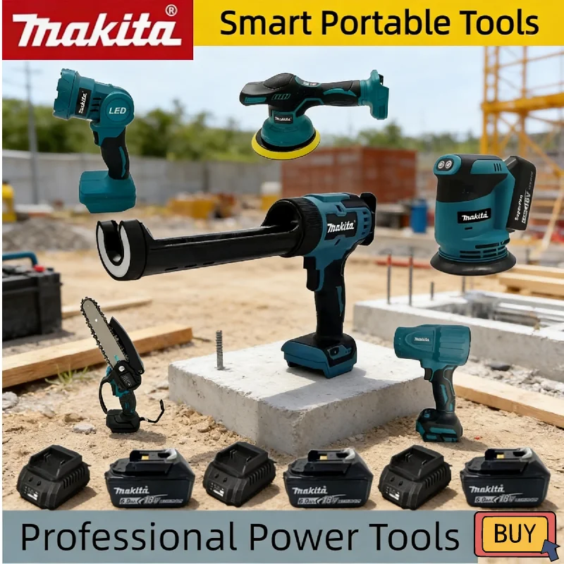 マキタ18vマルチモデルコードレス電動工具：ポリッシャー、ブロワー、電動コーキングガン、作業灯、電動レシプロソー