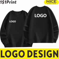 Sudadera cálida de felpa para hombre y mujer, jersey con logotipo personalizado del equipo de la empresa, diseño bordado, suéter informal de Color sólido con impresión