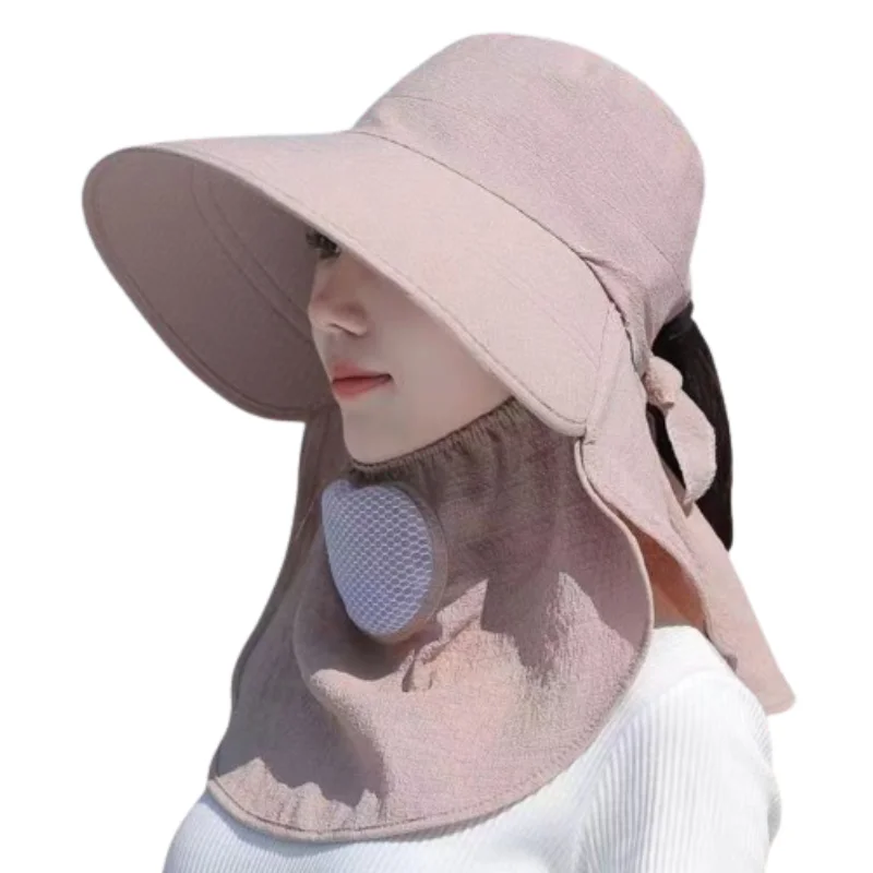 

Ice Silk Summer Hats For Women Sun Hat With Breathable Suncreen Outdoor Bicycling Beach Cap Female New Visor Wide Brim Sunhat