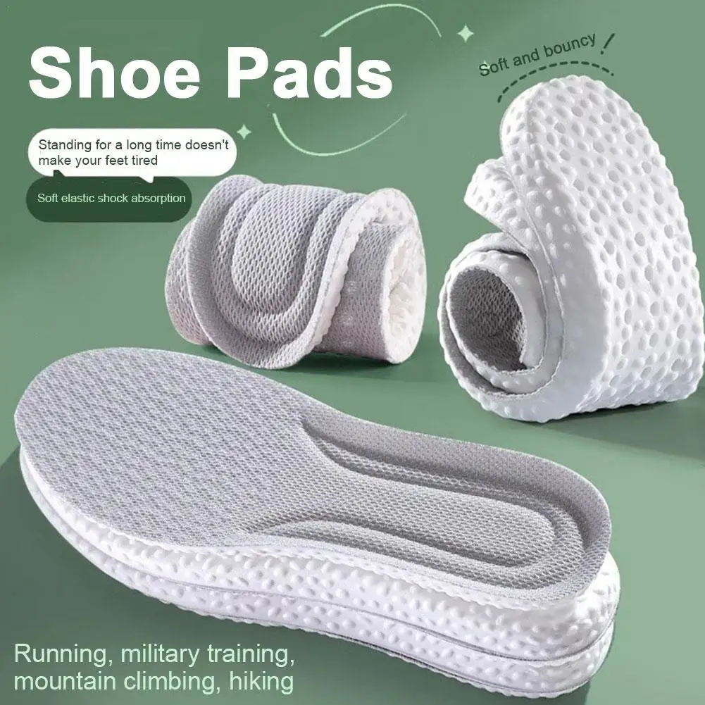 2pair Unisex Shoe Pads Breathable Absorbs Sweat Prevent Odor High-elasticity Comfortable Shock Absorption Sport Shoe Pads