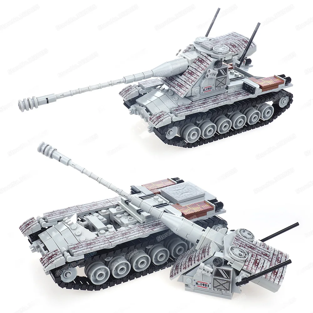 Military Emir Kranvagn Heavy Tank Building Block Assemble Moc WW2 Figures King Of Mountains Weapons Model Children Gift Boy Toys