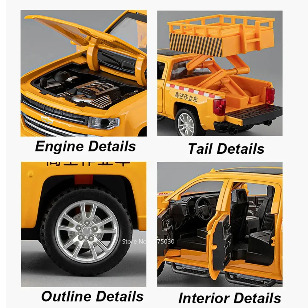 1/32 Höhen betrieb Heben Auto Auto Modell Legierung Druckguss mit Schall licht zurückziehen Funktion Spielzeug Fahrzeug sammeln Geschenke